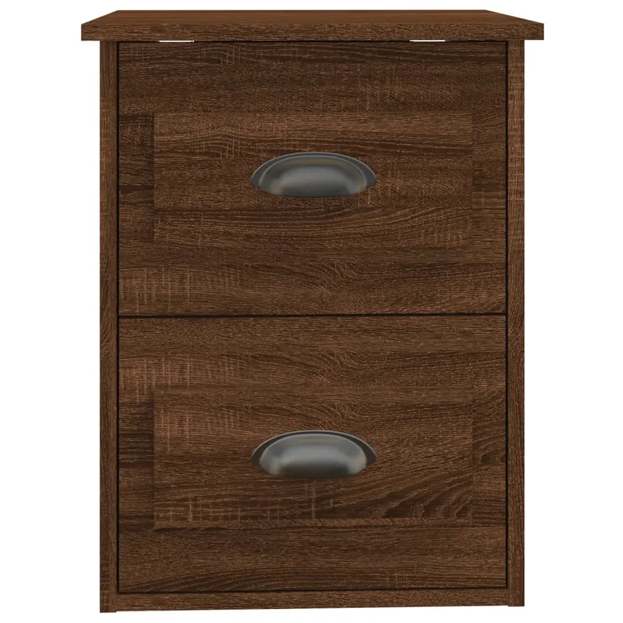 Tables de chevet murales 2 pcs Chêne marron 41,5x36x53 cm - 9
