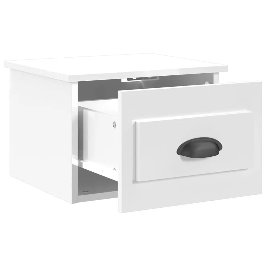 Tables de chevet murales 2 pcs blanc brillant 41,5x36x28 cm - 6