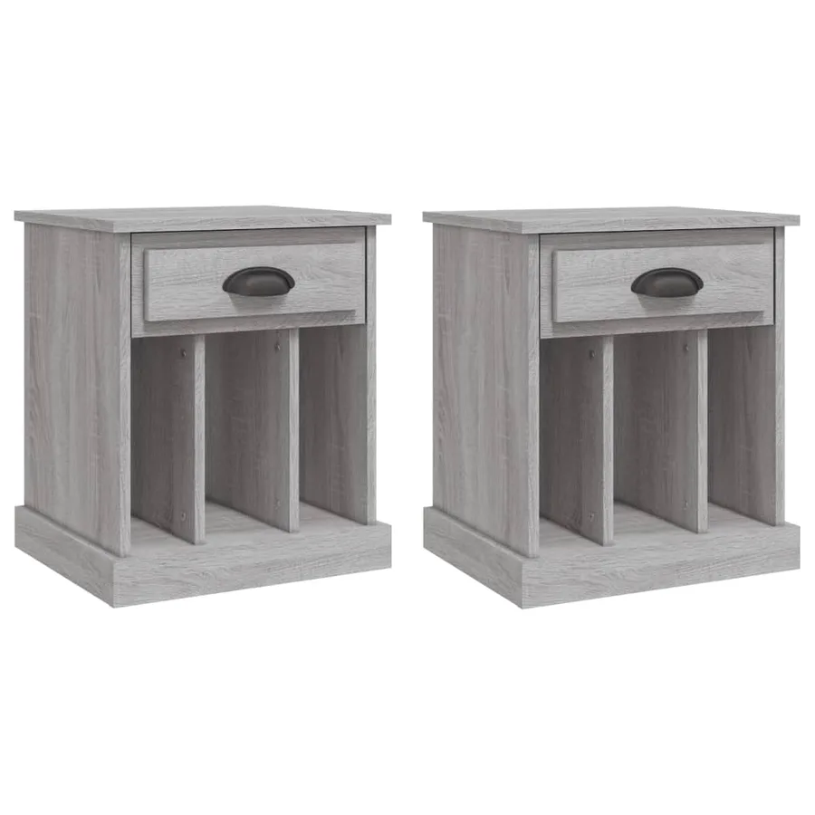 Tables de chevet 2 pcs sonoma gris 43x36x50 cm - 2