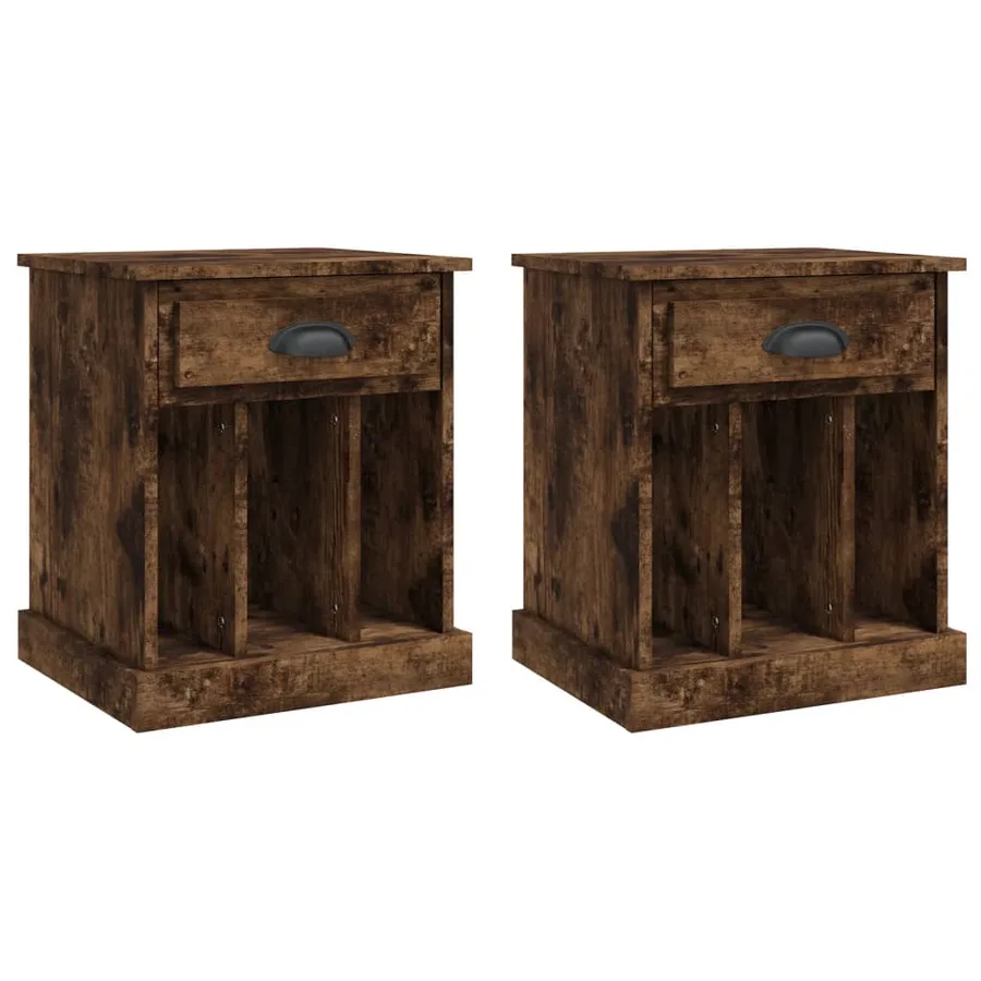 Tables de chevet 2 pcs chêne fumé 43x36x50 cm - 2