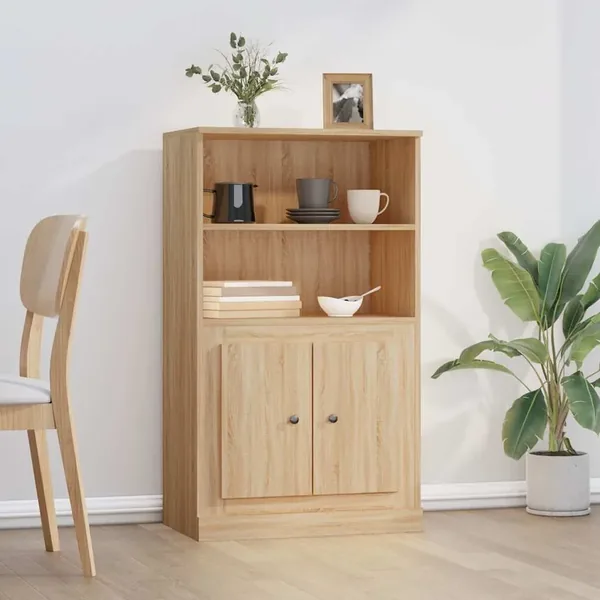 Buffet haut chêne sonoma 60x35,5x103,5 cm bois d'ingénierie