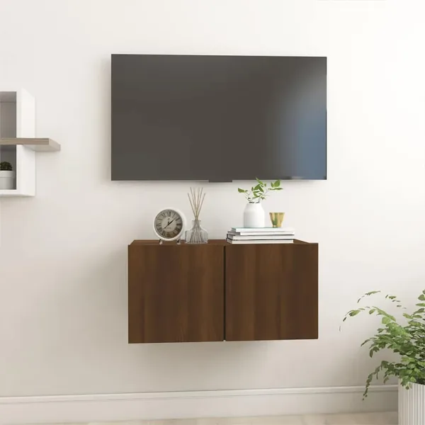 Armoire TV suspendue Chêne marron 60x30x30 cm Bois d'ingénierie