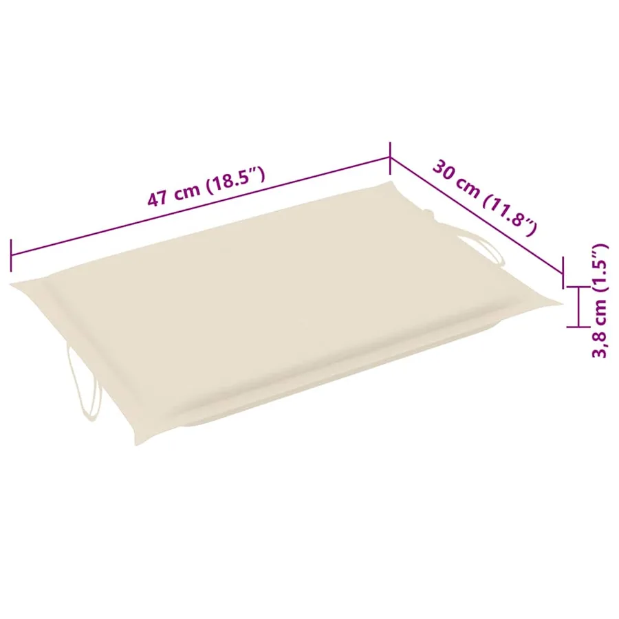 Chaises longues lot de 2 avec table et coussins Acacia solide - 19