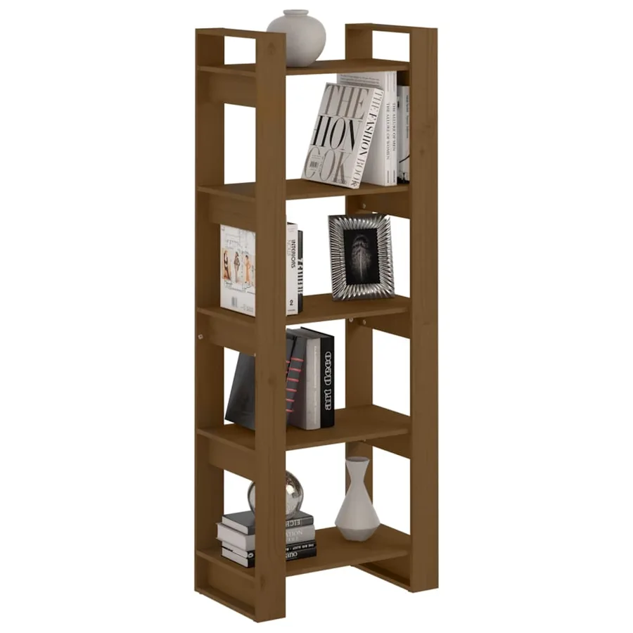 Bibliothèque/Cloison Marron miel 60x35x160 cm Bois massif - 5
