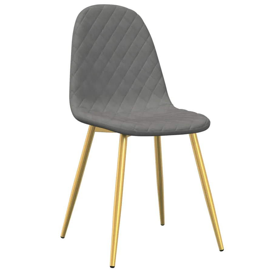 Chaises à manger lot de 6 gris clair velours - 3