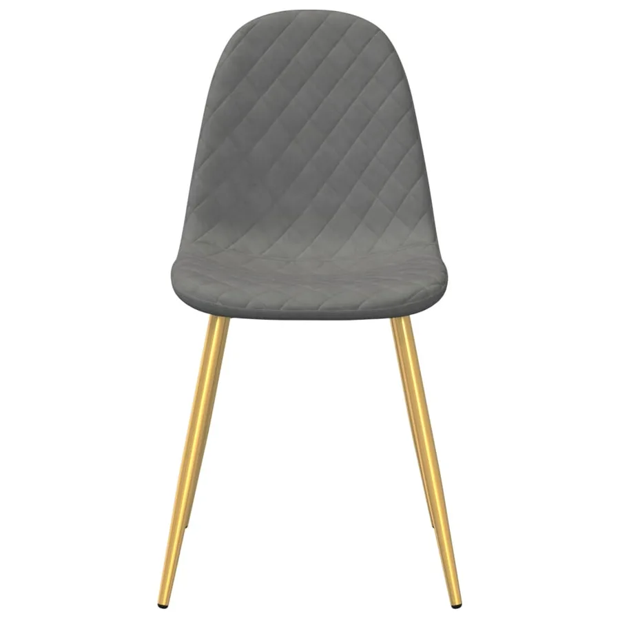 Chaises à manger lot de 6 gris clair velours - 4
