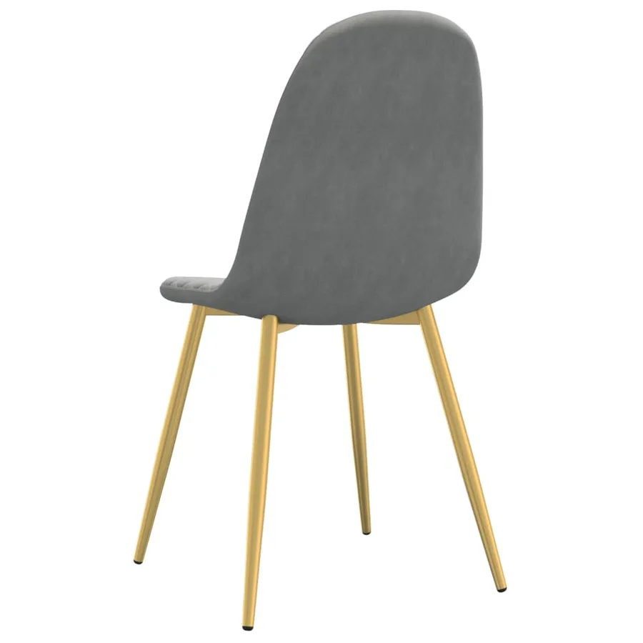 Chaises à manger lot de 6 gris clair velours - 6