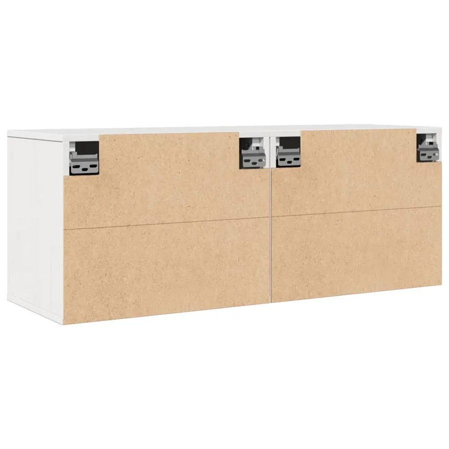Armoires murales 2 pcs Blanc 45x30x35 cm Bois de pin massif - 8
