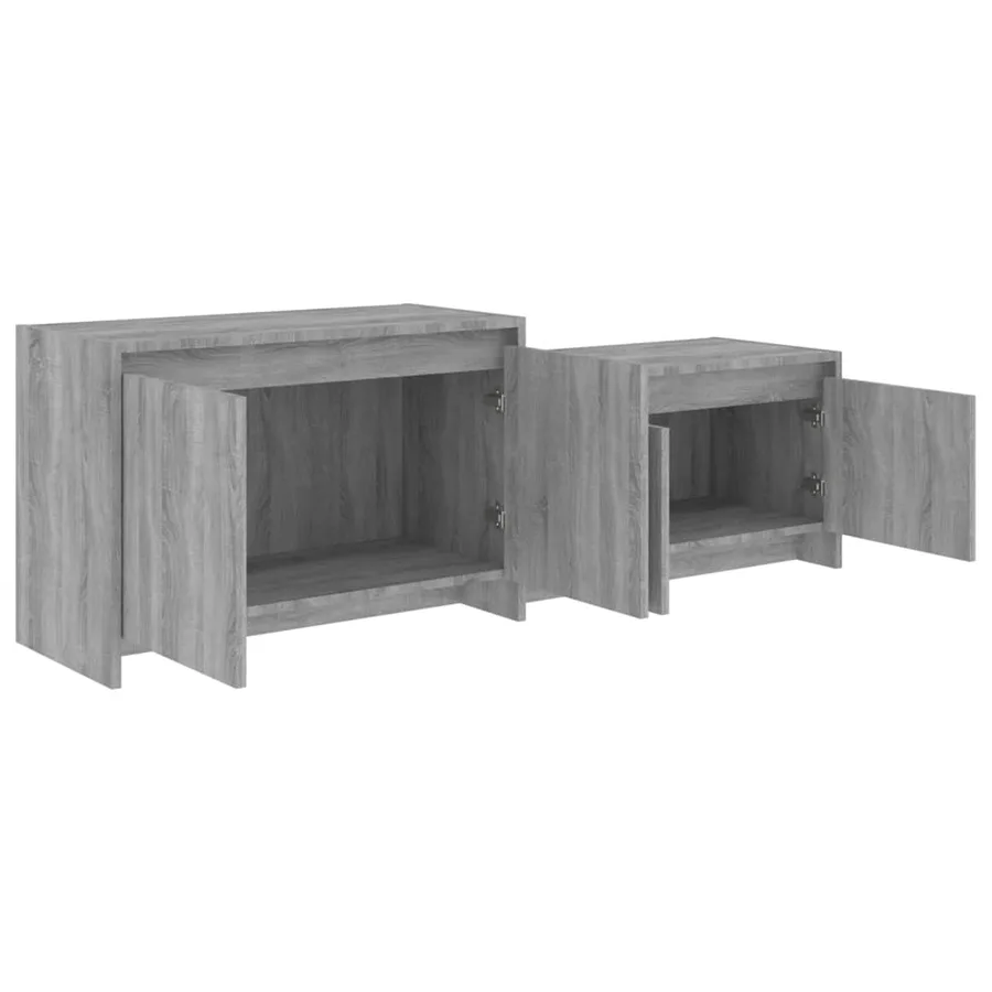 Meuble TV Sonoma gris 146,5x35x50 cm Bois d'ingénierie - 8