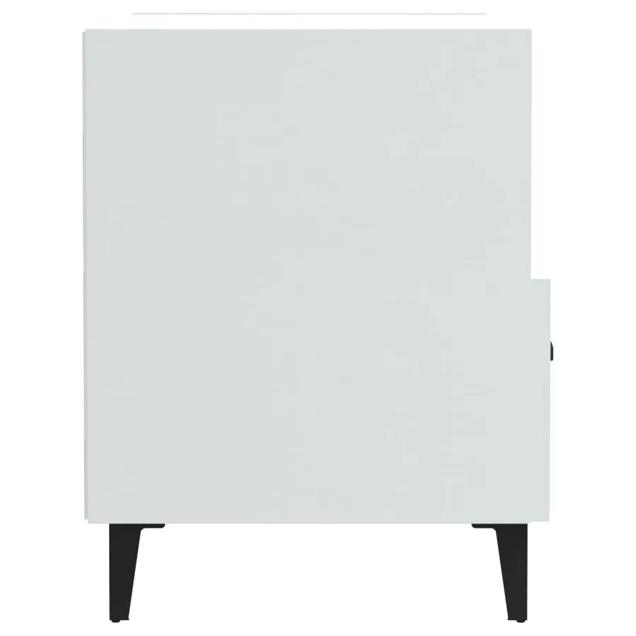 Tables de chevet 2 pcs Blanc brillant Bois d'ingénierie - 5