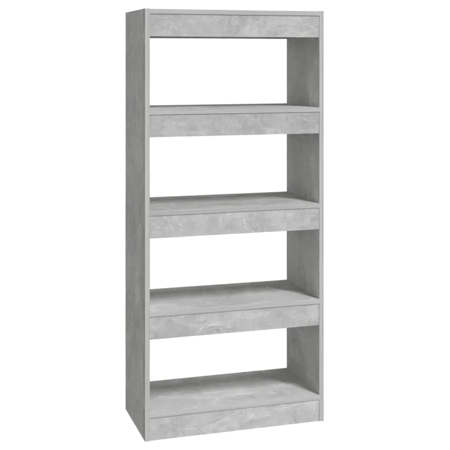 Bibliothèque/Séparateur de pièce Gris béton bois d'ingénierie - 2