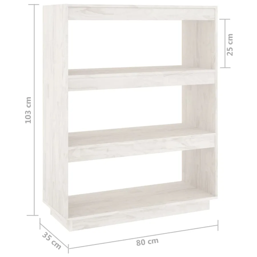 Bibliothèque/Séparateur de pièce Blanc 80x35x103 cm Bois de pin - 8