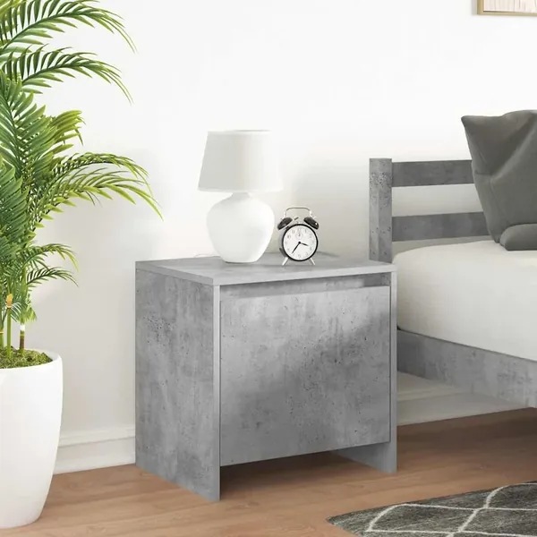 Table de chevet gris béton 45x34x44,5 cm bois d'ingénierie