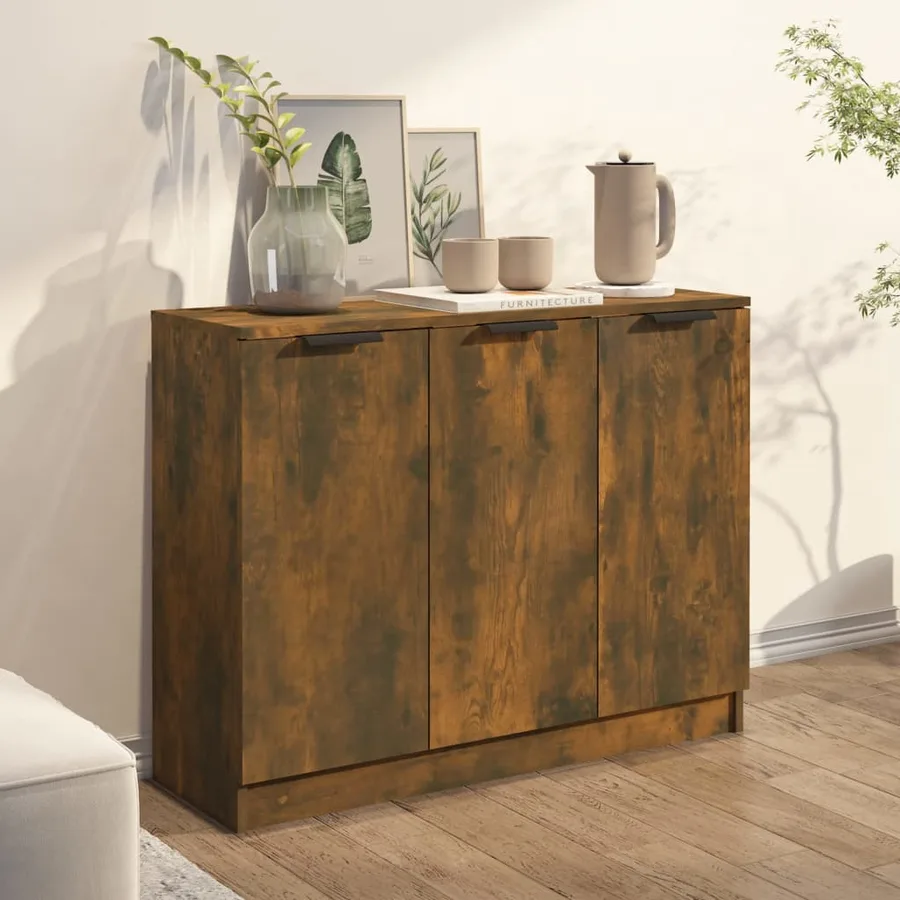Buffet Chêne fumé 90,5x30x70 cm Bois d'ingénierie - 3