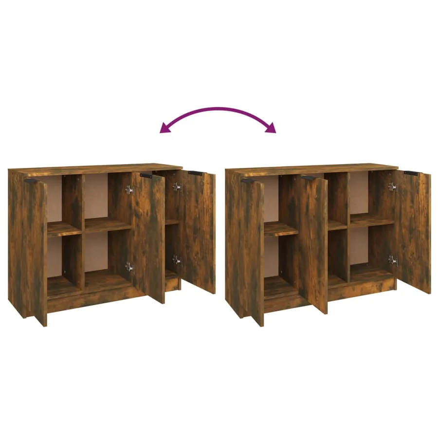 Buffet Chêne fumé 90,5x30x70 cm Bois d'ingénierie - 8