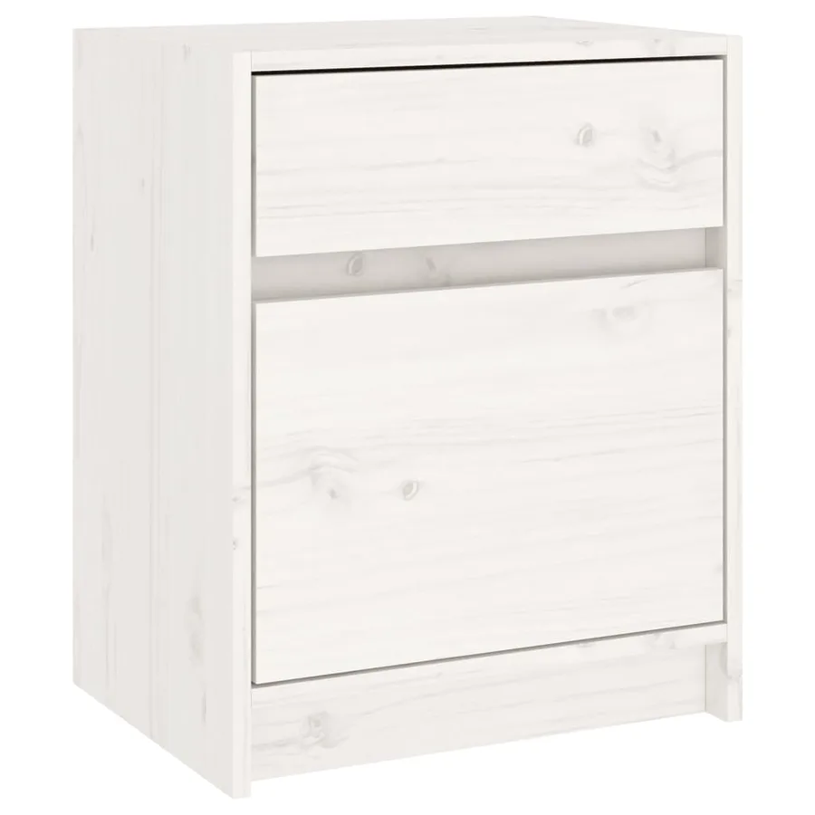 Tables de chevet 2 pcs Blanc 40x31x50 cm Bois de pin massif - 6