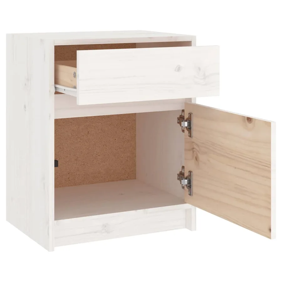 Tables de chevet 2 pcs Blanc 40x31x50 cm Bois de pin massif - 7