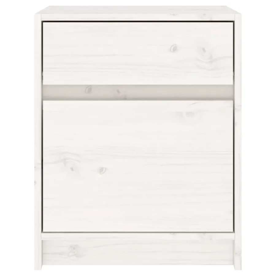 Tables de chevet 2 pcs Blanc 40x31x50 cm Bois de pin massif - 8