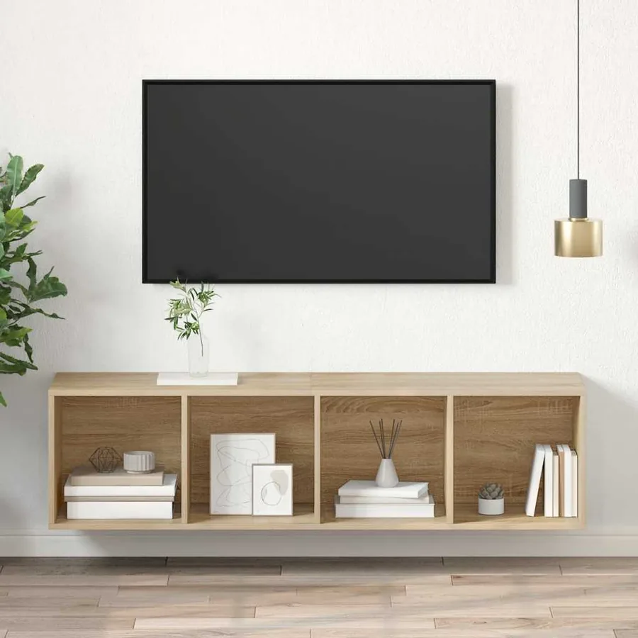 Meuble TV mural Chêne sonoma 37x37x142,5 cm Bois d’ingénierie