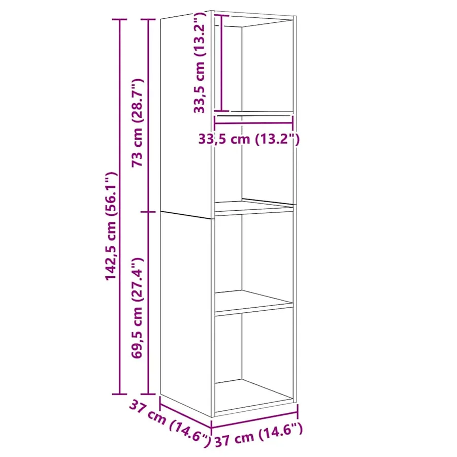 Meuble TV mural Chêne sonoma 37x37x142,5 cm Bois d’ingénierie - 15
