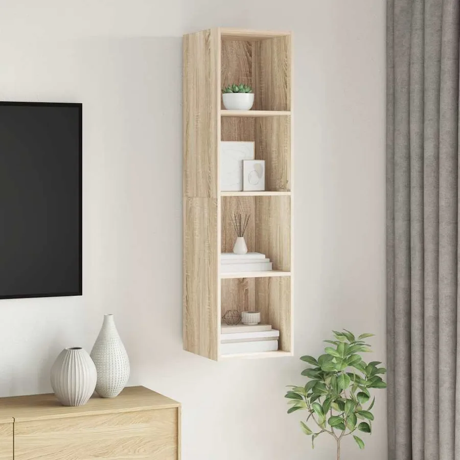 Meuble TV mural Chêne sonoma 37x37x142,5 cm Bois d’ingénierie - 3
