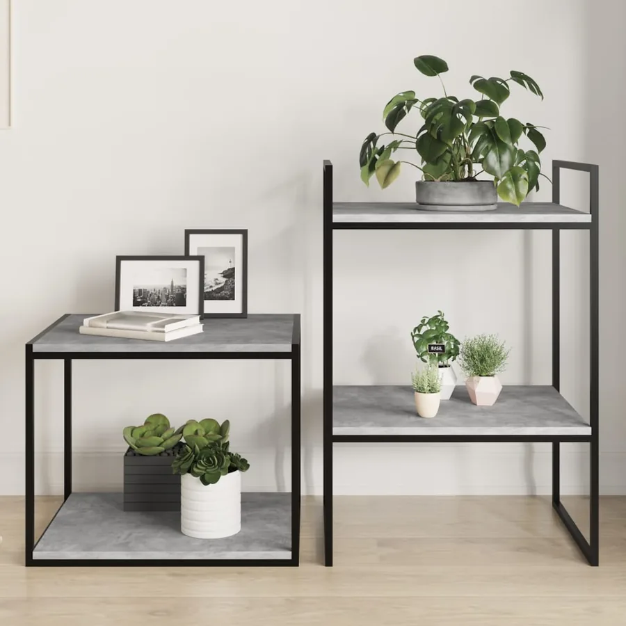 Panneaux de bibliothèque 8 pcs gris béton bois d’ingénierie