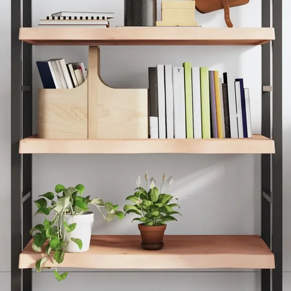 Étagère murale 80x50x(2-6) cm bois de chêne massif non traité