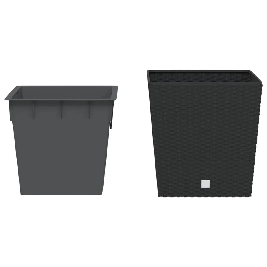 Jardinière et intérieur amovible anthracite 21 /32 L rotin PP - 3