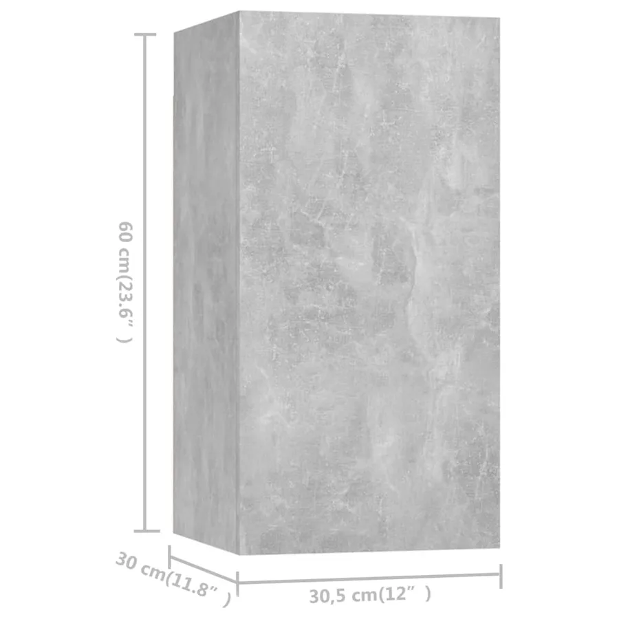 Meubles TV 7 pcs Gris béton 30,5x30x60 cm Bois d'ingénierie - 7