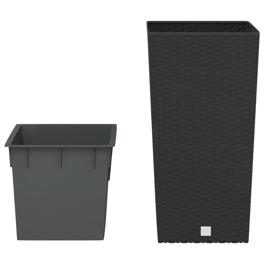 Jardinière et intérieur amovible anthracite 11/26,5 L rotin PP - 3