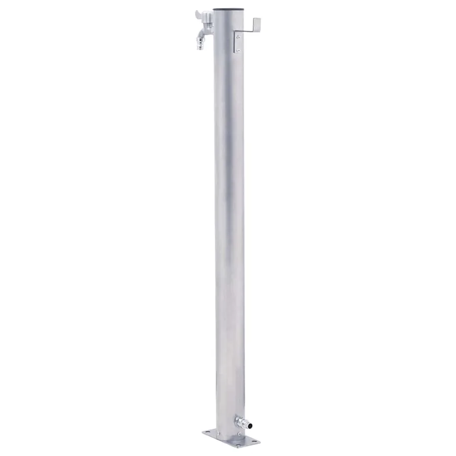 Colonne à eau de jardin 80 cm acier inoxydable rond - 4