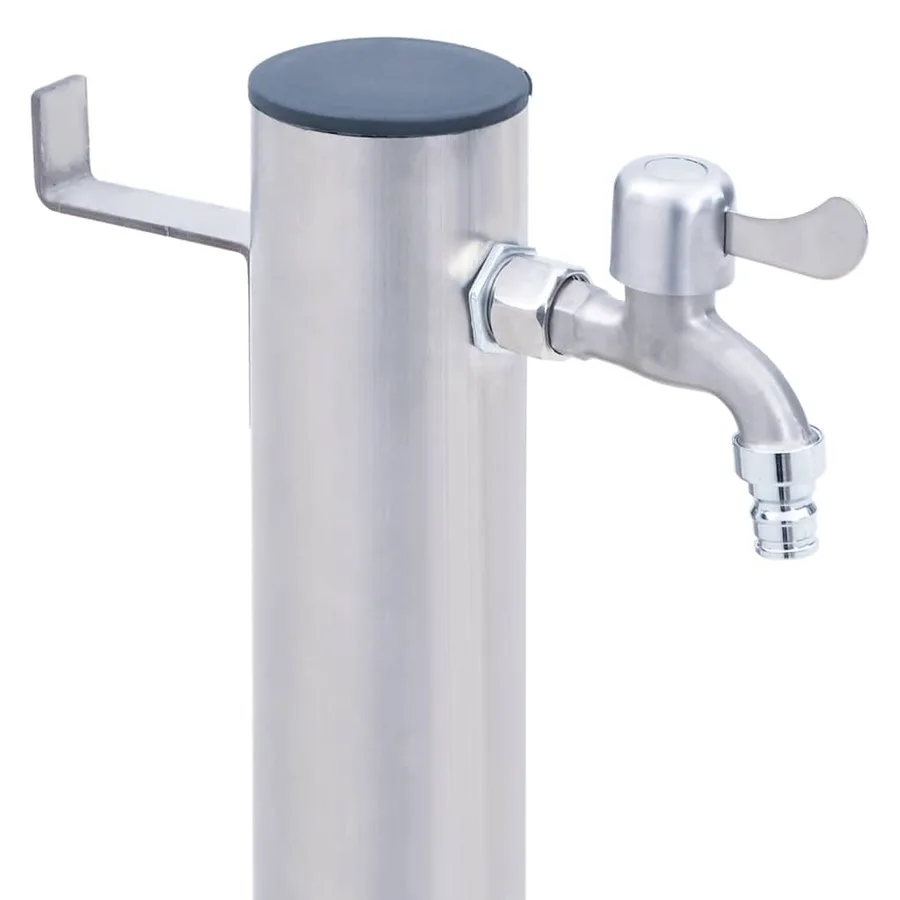 Colonne à eau de jardin 80 cm acier inoxydable rond - 5