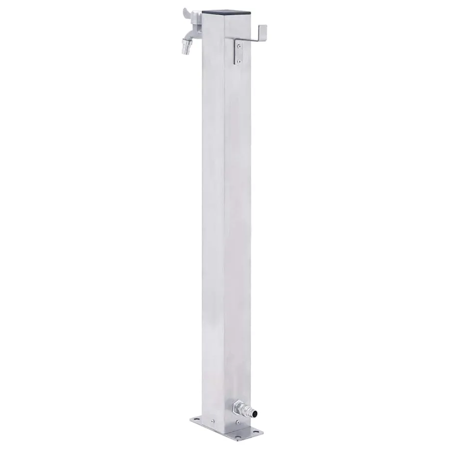 Colonne à eau de jardin 80 cm acier inoxydable carré - 4