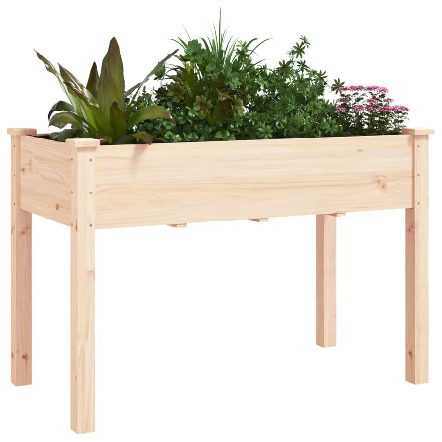 Jardinière avec doublure 118x59x76 cm bois massif de sapin - 3