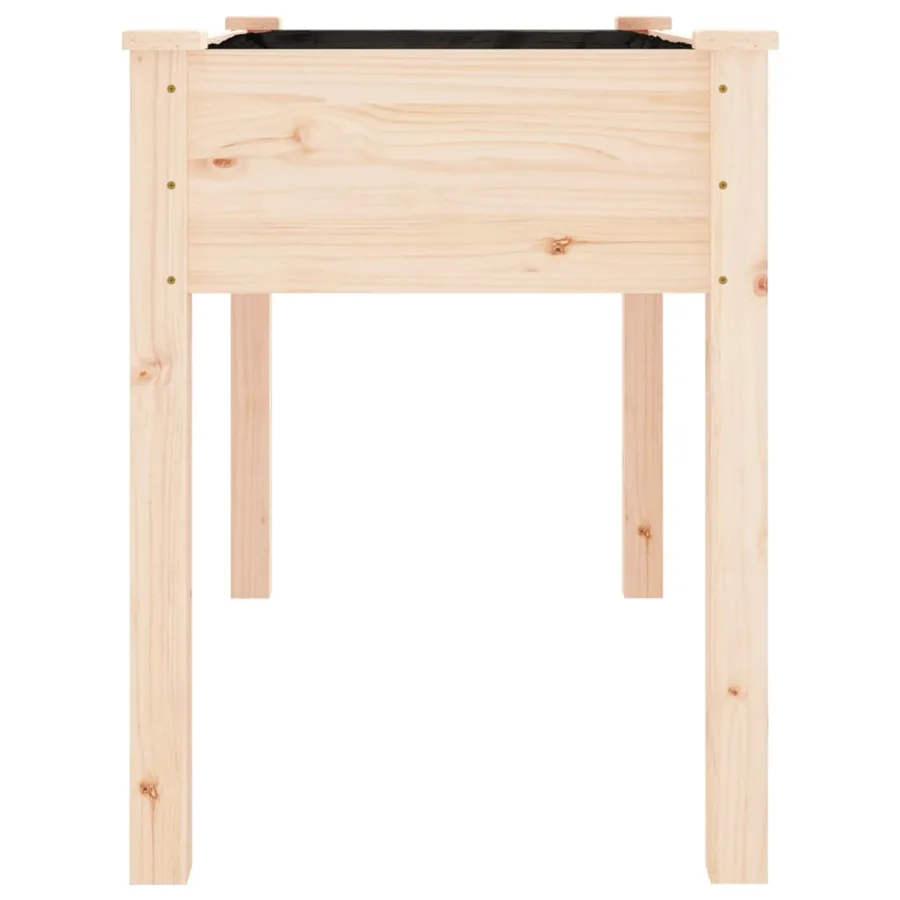 Jardinière avec doublure 118x59x76 cm bois massif de sapin - 5
