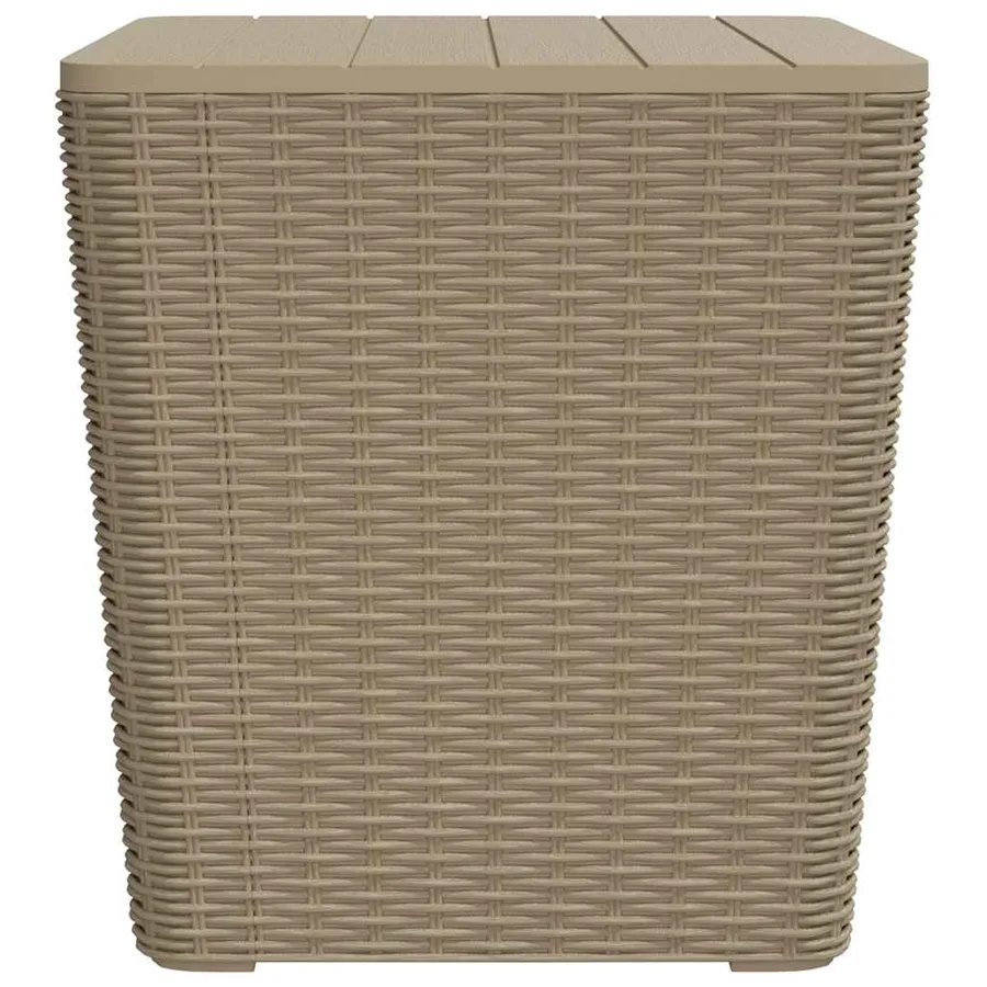 Table de jardin avec couvercle amovible marron clair PP - 5