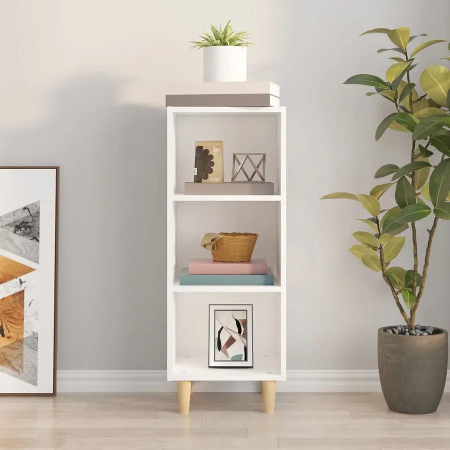 Buffet Blanc 34,5x32,5x90 cm Bois d'ingénierie - 3
