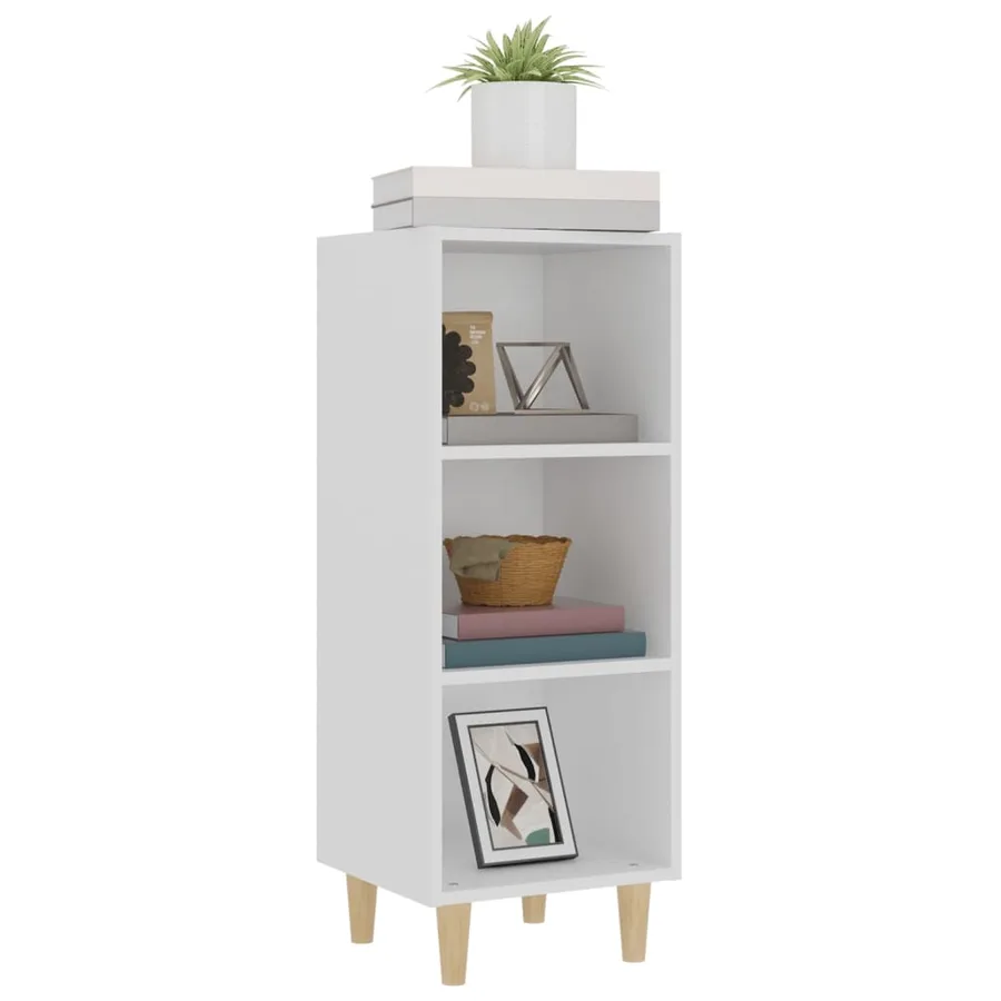 Buffet Blanc 34,5x32,5x90 cm Bois d'ingénierie - 4