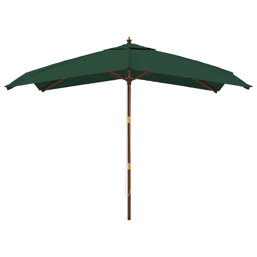 Parasol de jardin avec mât en bois vert 300x300x273 cm - 3
