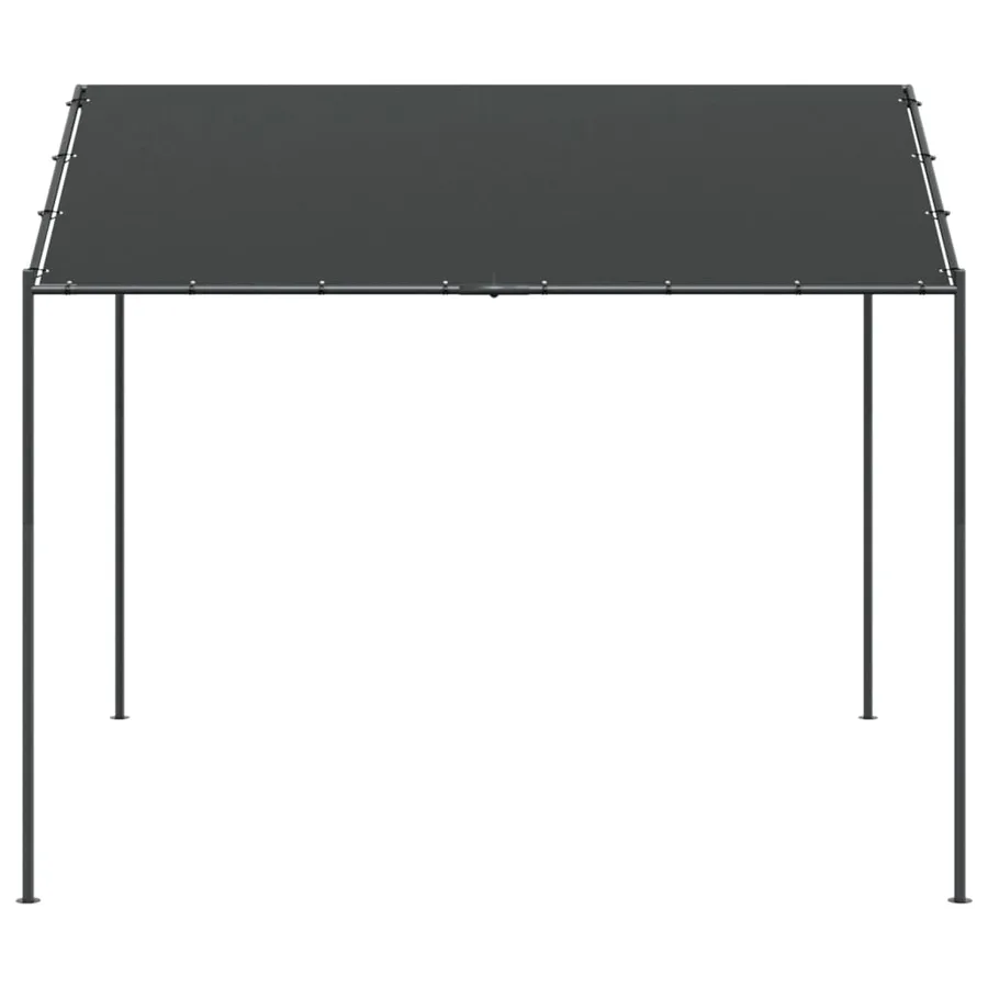 Tente à auvent anthracite 4x4 m acier et tissu - 3