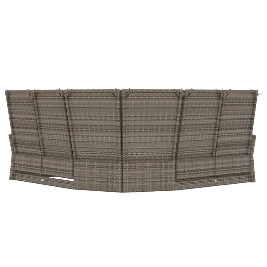 Canapé d'angle inclinable avec coussins gris résine tressée - 4