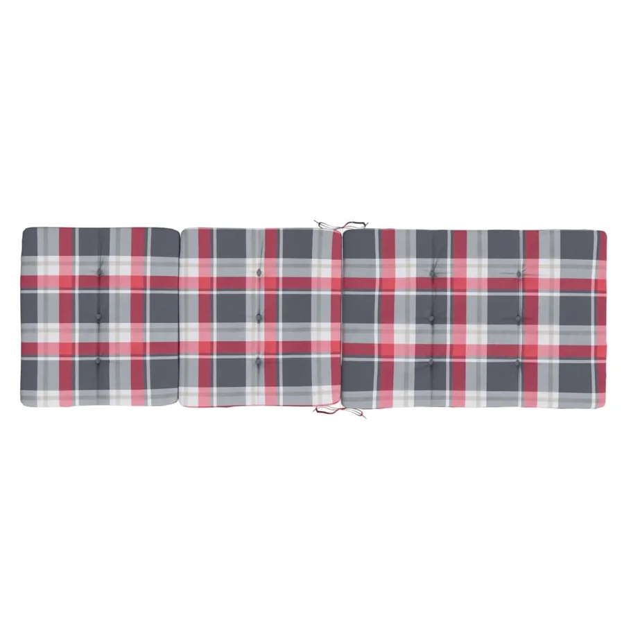 Coussins de chaise longue lot de 2 motif à carreaux rouges - 5
