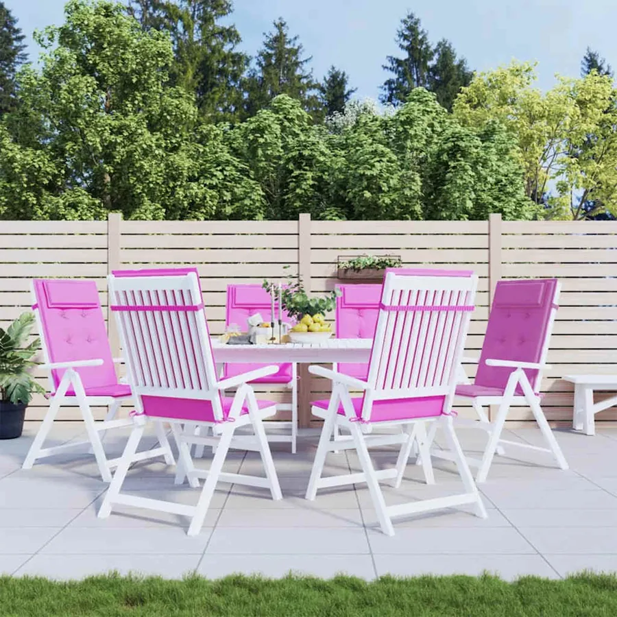 Coussins de chaise à dossier haut lot de 6 rose tissu oxford