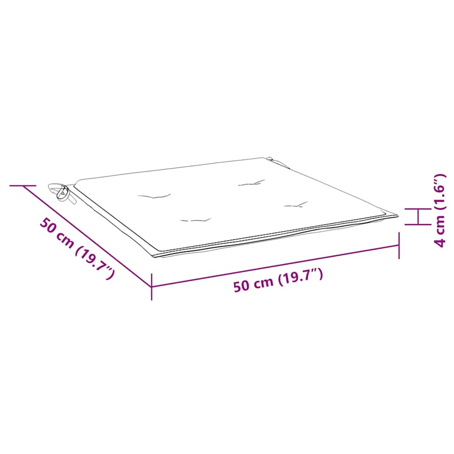 Coussins de chaise de jardin lot de 4 50x50x4 cm - 9