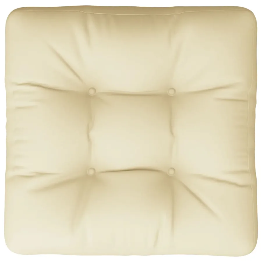 Coussin de palette crème 60x61,5x10 cm tissu - 6