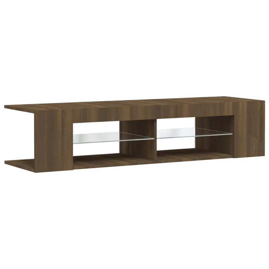 Meuble TV avec lumières LED chêne marron 135x39x30 cm - 3