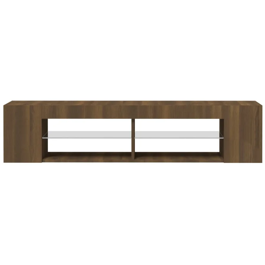 Meuble TV avec lumières LED chêne marron 135x39x30 cm - 4
