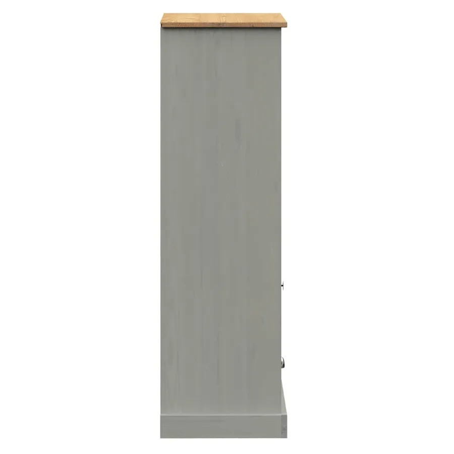 Bibliothèque VIGO gris 60x35x114,5 cm bois massif de pin - 6
