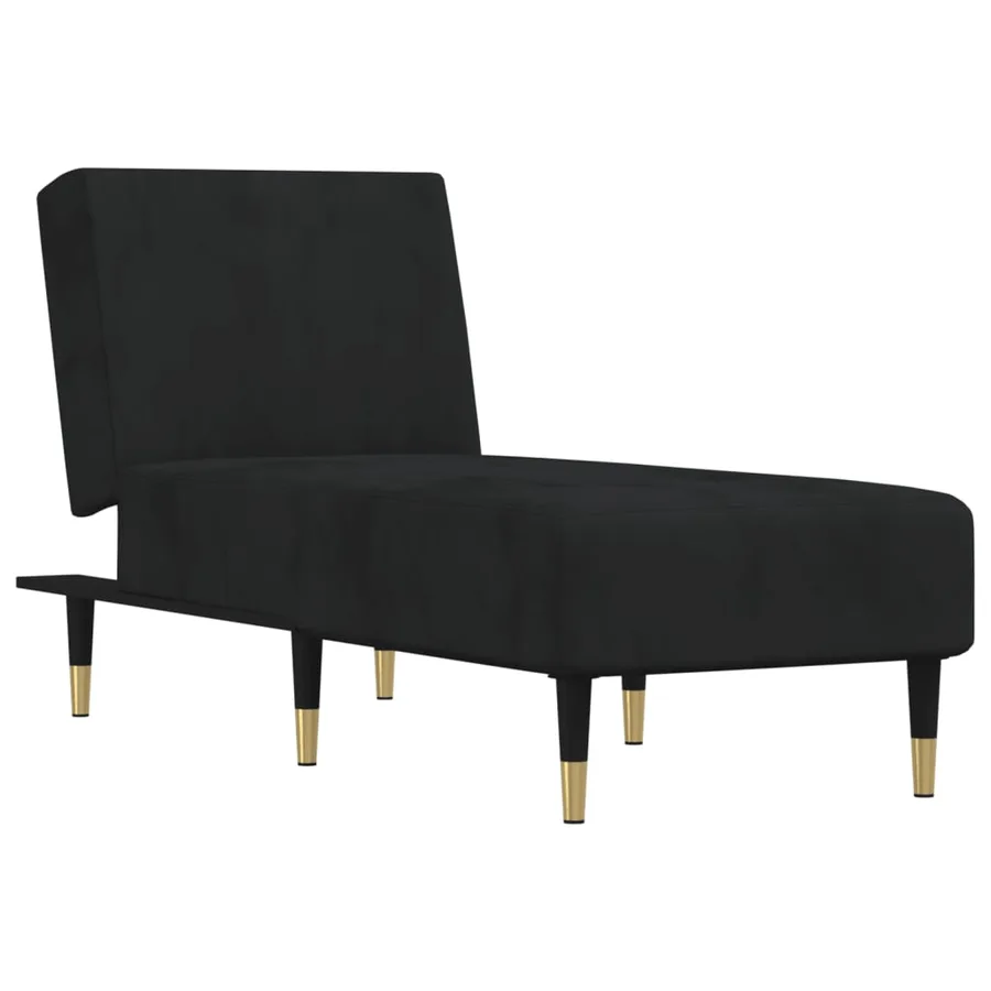 Chaise longue noir velours - 2