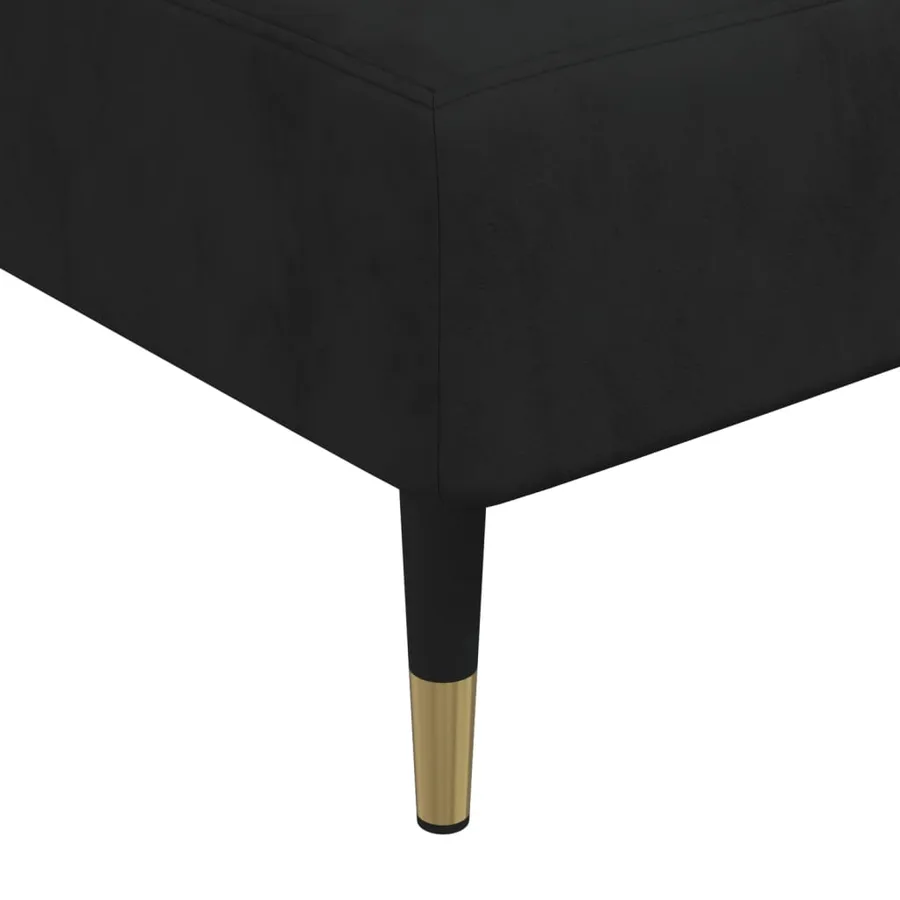 Chaise longue noir velours - 7
